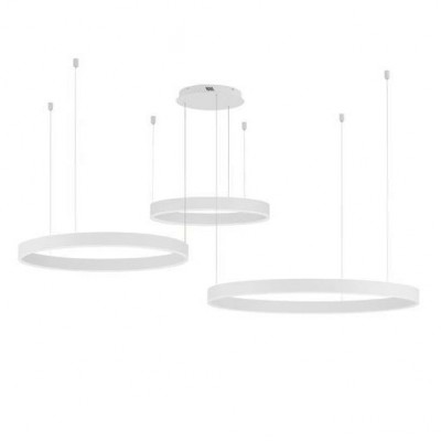 Lustra LED dimabila design circular MOTIF 3 ring alb