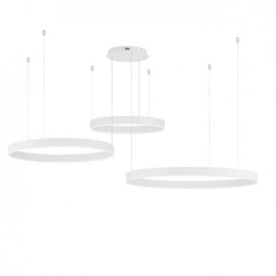 Lustra LED dimabila design circular MOTIF 3 ring alb