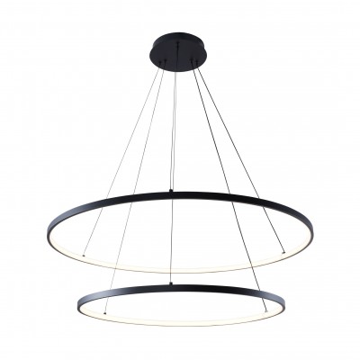 Lustra LED moderna design circular BRENO negru 60/80cm