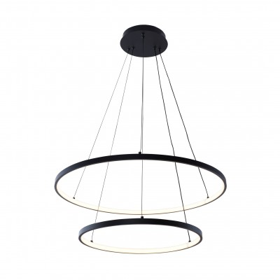 Lustra LED moderna design circular BRENO negru 40/60cm