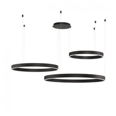 Lustra LED dimabila design circular MOTIF 3 ring negru