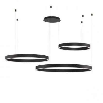 Lustra LED dimabila design circular MOTIF 3 ring negru