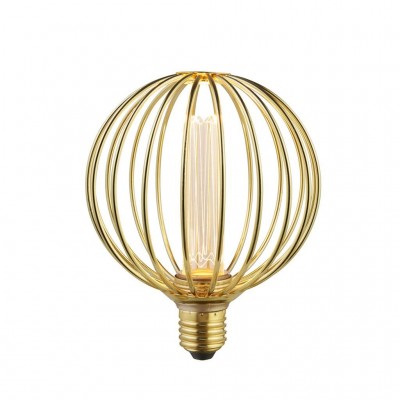 Bec decorativ E27 LED dimabil, metalic Globe Lamp auriu