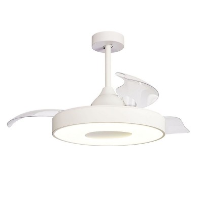 Lustra LED cu Ventilator si telecomanda COIN alb