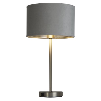 Veioza/Lampa de masa design modern Finn, nickel, gri