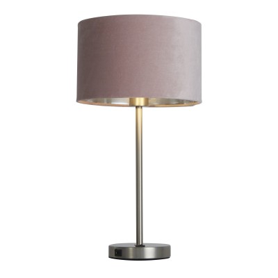 Veioza/Lampa de masa design modern Finn, nickel, roz