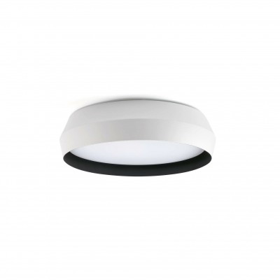 Lustra / Plafoniera LED design modern slim SHOKU Ø35cm alb/negru