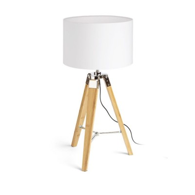 Veioza/Lampa de masa cu trepied din lemn design decorativ ALVIS