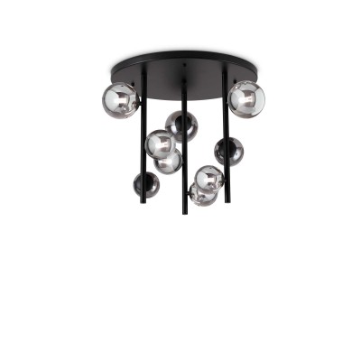 Lustra aplicata design modern Perlage pl9 negru/fumuriu