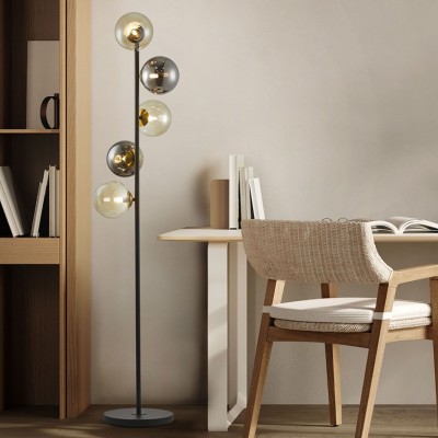 Lampadar/Lampa de podea design modern Inoa fumuriu/chihlimbar