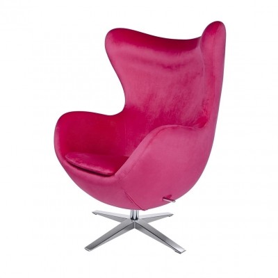 Fotoliu pivotant ultra-modern EGG WIDE VELVET, fucsia