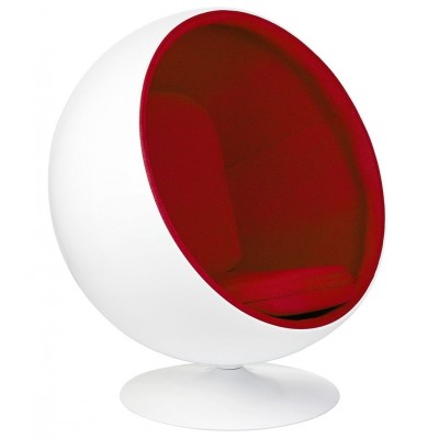 Fotoliu pivotant design exclusivist BALL White-Red