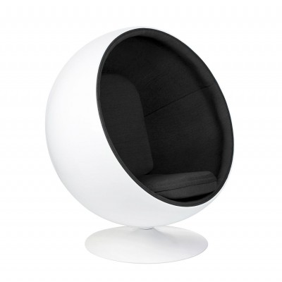 Fotoliu pivotant design exclusivist BALL White-Black