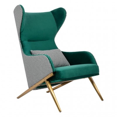 Fotoliu modern elegant HAMPTON VELVET verde