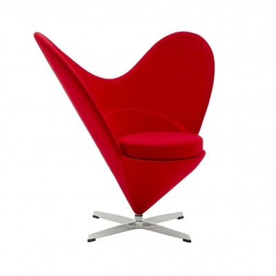 Fotoliu modern pivotant Heart red