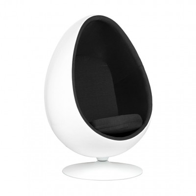 Fotoliu pivotant ultra-modern Egg alb/ negru