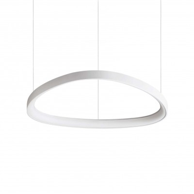 Lustra LED suspendata design circular Gemini sp d061 dali/push alb