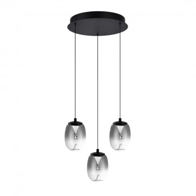 Lustra LED suspendata design modern PAMELA 3 round fumuriu