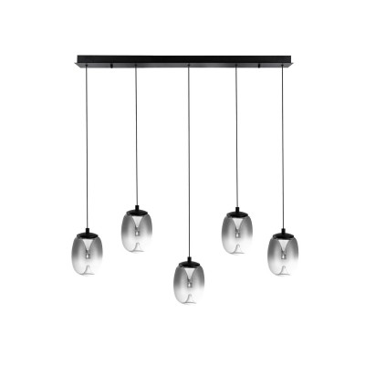 Lustra LED suspendata design modern PAMELA 5 LINE fumuriu