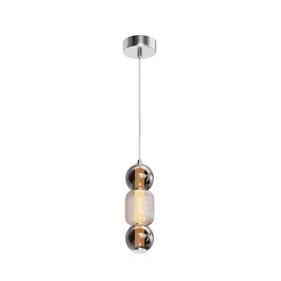 Pendul LED design modern decorativ Drop crom