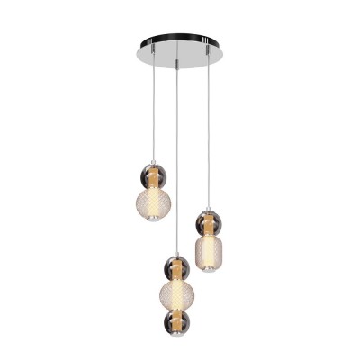Lustra LED suspendata design modern decorativ Drop 3L crom