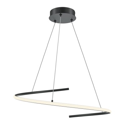 Lustra LED suspendata design circular Curve negru