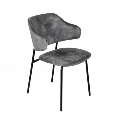Set 2 scaune stil modern Tracy Alpine, catifea gri inchis
