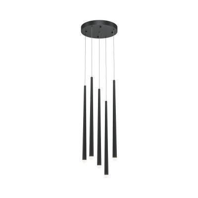 Lustra LED cu 5 pendule stil minimalist modern Cascade negru