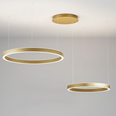 Lustra LED circulara cu 2 inele 80/60cm CRISEIDE, alb, negru sau auriu