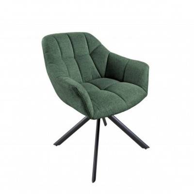 Set 2 scaune pivotante Papillon, tesatura structurala verde inchis