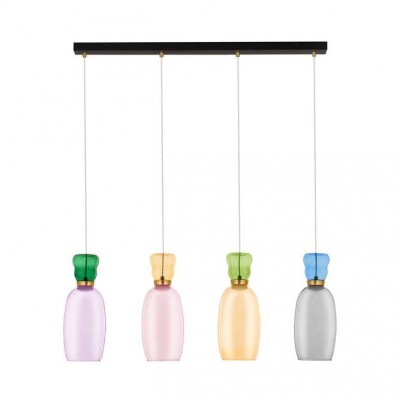 Lustra cu 4 pendule LED design modern Pluma multicolor