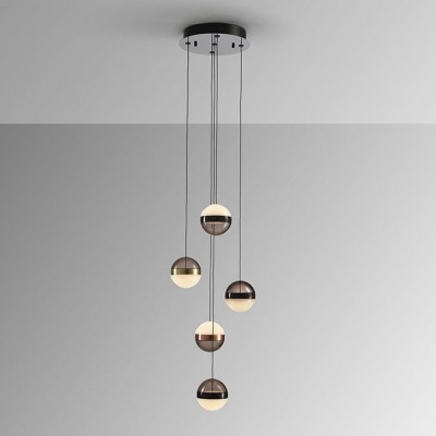 Lustra cu 5 pendule LED design modern Orbes