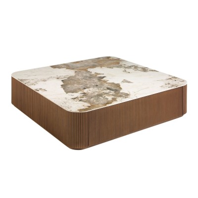 Masuta de cafea deosebita design LUX Walnut-Marble