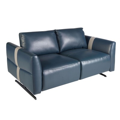 Canapea 2 locuri design LUX cu functia relax Blue Leather