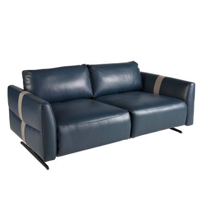 Canapea 3 locuri design LUX cu functia relax Blue Leather