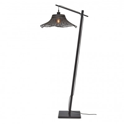 Lampa de podea din bambus Ibiza S 50cm, negru