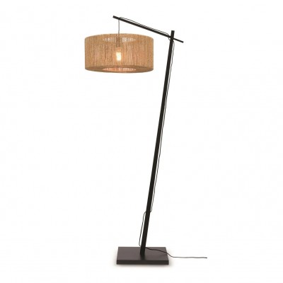 Lampa de podea eco din iuta Iguazu 50cm negru/ natur