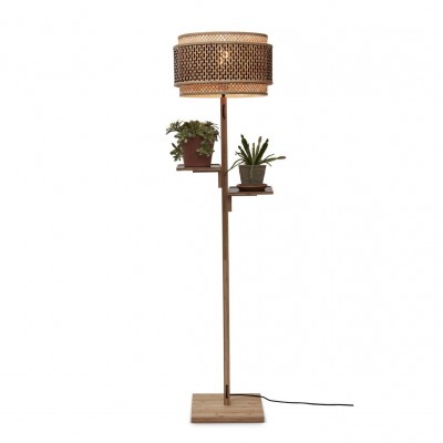 Lampa de podea eco din bambus cu 2 rafturi Bhutan 40x25 natur