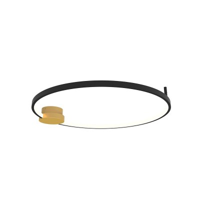 Lustra aplicata LED design inelar Ring negru, 80cm