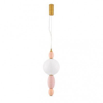 Pendul ceramic design modern LED CLEMENTINE portocaliu/ roz