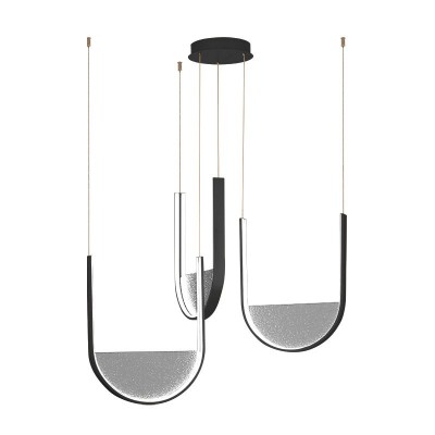 Lustra design modern LED DECO negru/ gri deschis