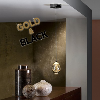 Pendul LED  design modern Rocio negru/auriu