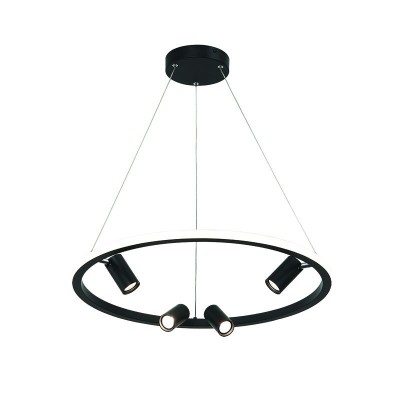 Lustra LED dimabila design modern Rings D-60cm negru