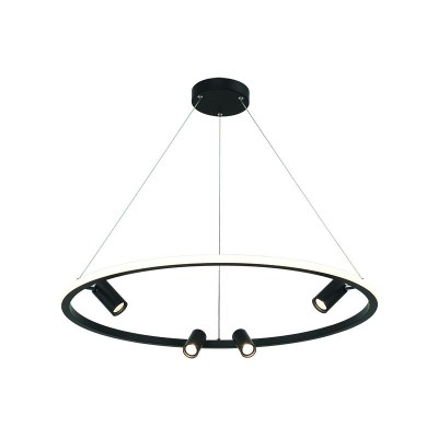 Lustra LED dimabila design modern Rings D-79cm negru