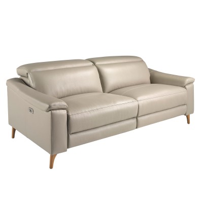 Canapea 3 locuri eleganta, design LUX cu functia relax Cowhide taupe grey