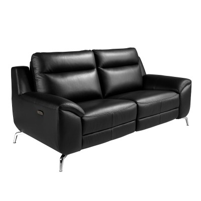 Canapea 2 locuri eleganta, design LUX cu functia relax Cowhide black