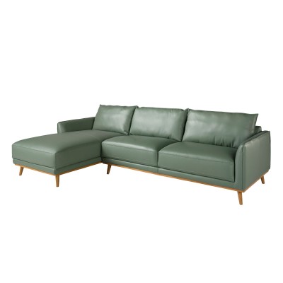 Coltar LUX design italian cu selong stanga Cowhide verde