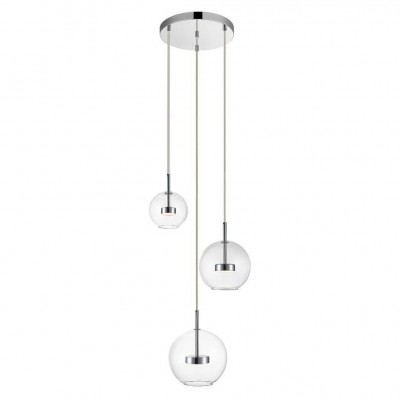 Lustra moderna cu 3 pendule LED Enceladus crom