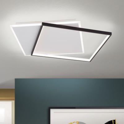 Plafoniera LED design slim EMANUEL negru/alb