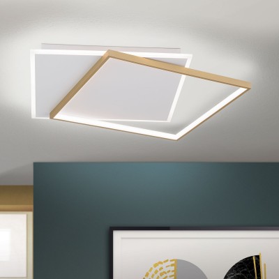 Plafoniera LED design slim EMANUEL auriu/alb